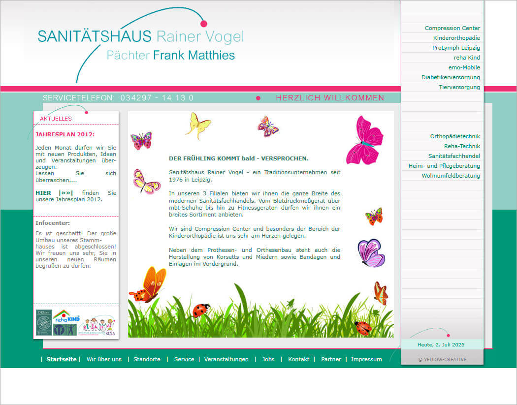 Webseite 2011 Sanitätshaus Matthies Leipzig