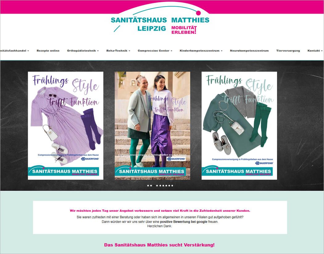 Webseite 2014 Sanitätshaus Matthies Leipzig